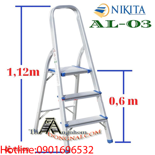  Thang Ghế Tay Vịn Nikita 3 bậc Al-03