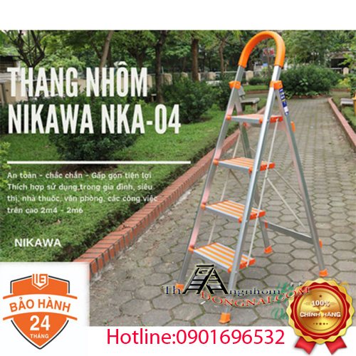  Thang Nhôm Ghế 4 Bậc Nikawa NKA-04