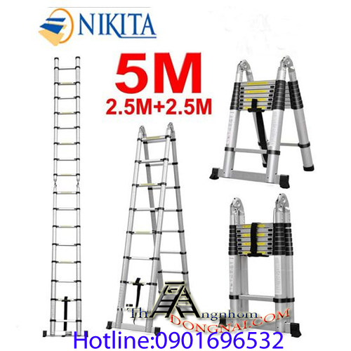  Thang Nhôm Rút Chữ A Nikita NKT-AI50 ( 2.5m -5m )